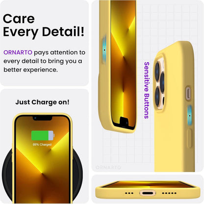 Silikon Case Hülle für iPhone 13 Pro 6,1 Zoll - Flüssig Silikon Schutzhülle Gelb