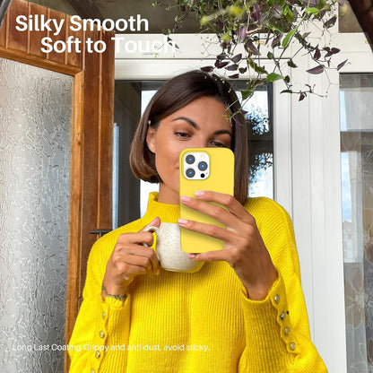 Silikon Case für iPhone 13 Pro 6,1 Schutz Hülle Flüssig Zitronengelb
