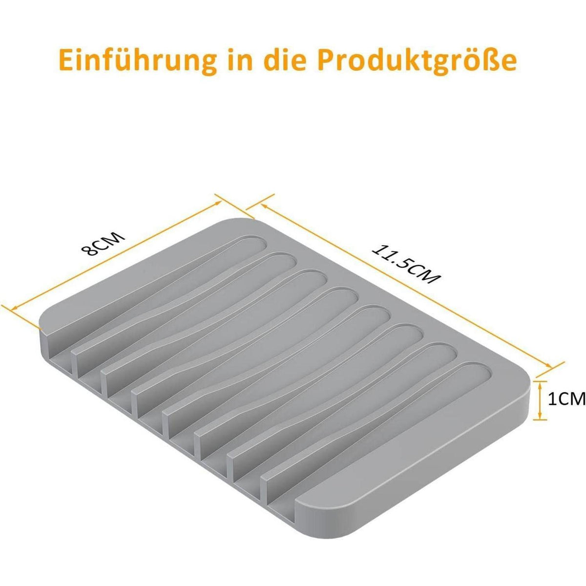 Silikon Seifenschale 2er Set mit Ablauf, Grau