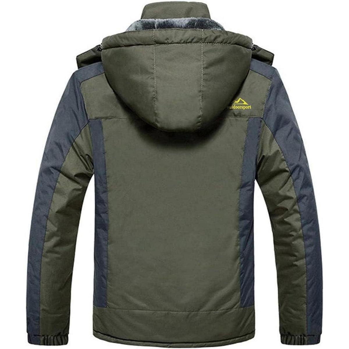 Herren Winterjacke Wasserdicht Warm Gefüttert Skijacke Armeegrün