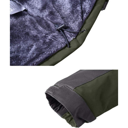 Herren Winterjacke Wasserdicht Warm Gefüttert Skijacke Armeegrün