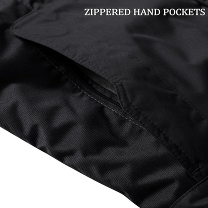 Herren Winterjacke Wasserdicht Warm Gefüttert Skijacke Schwarz
