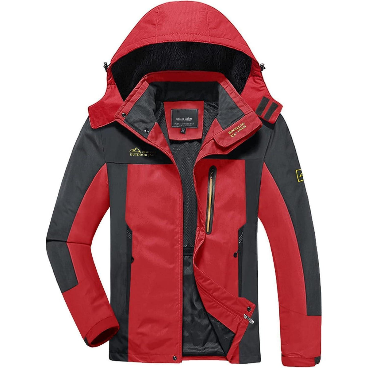 Herren Softshelljacke wasserabweisend mit Kapuze Rot XXL