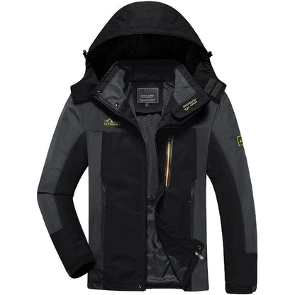 Herren Softshelljacke wasserabweisend mit abnehmbarer Kapuze XXL Schwarz-grau