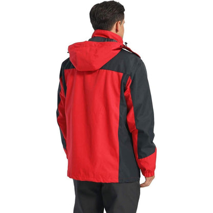 Herren Softshelljacke wasserabweisend mit abnehmbarer Kapuze XXL Schwarz-grau