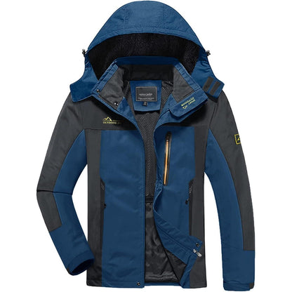 Herren Softshelljacke wasserabweisend mit abnehmbarer Kapuze Denimblau XXL