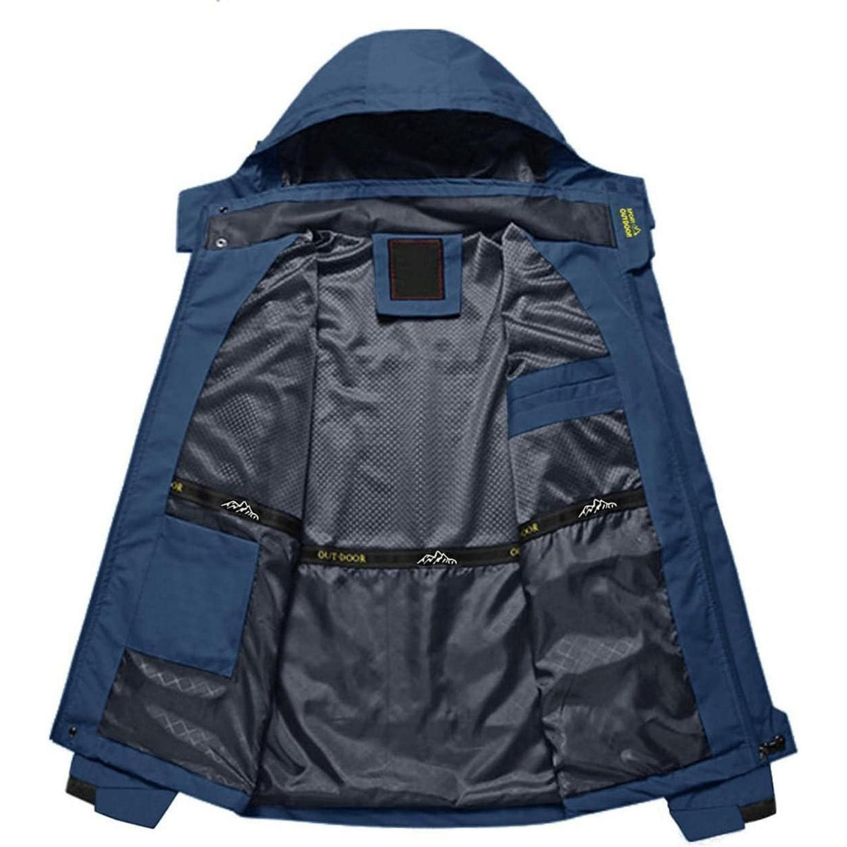 Herren Softshelljacke wasserabweisend mit abnehmbarer Kapuze Denimblau XXL