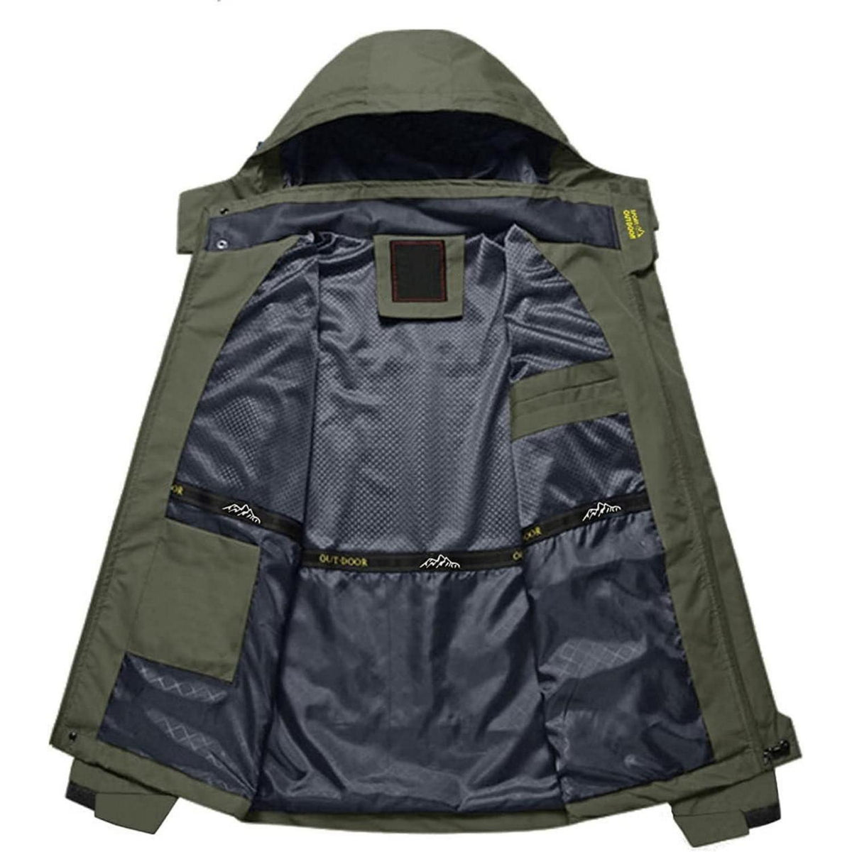 Herren Softshelljacke wasserabweisend mit abnehmbarer Kapuze Dunkeloliv XXL