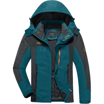 Herren Softshelljacke wasserabweisend mit Kapuze Seeblau