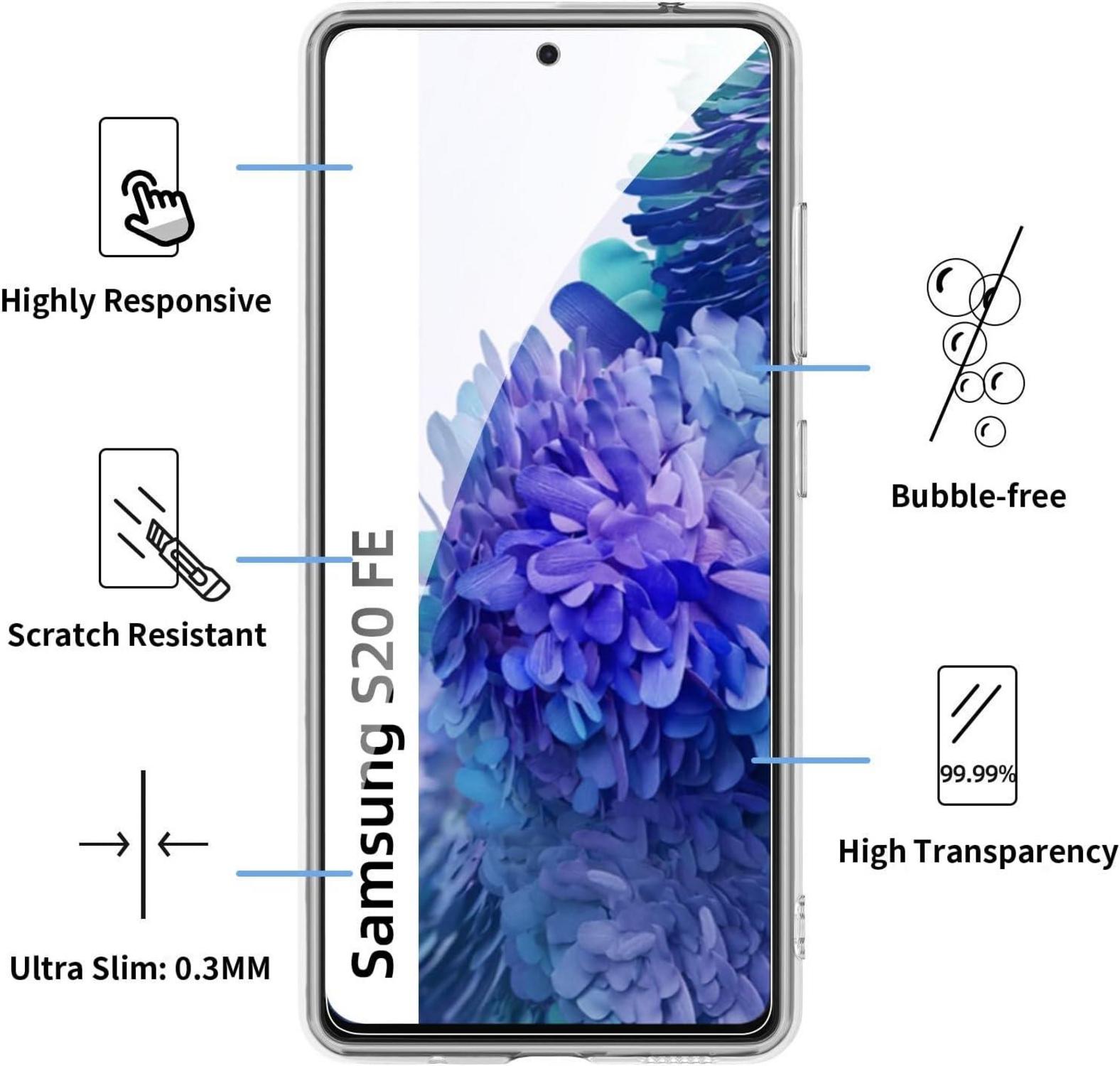 NEW'C Samsung Galaxy S20 FE Hülle + 2 Panzer Schutz Glas