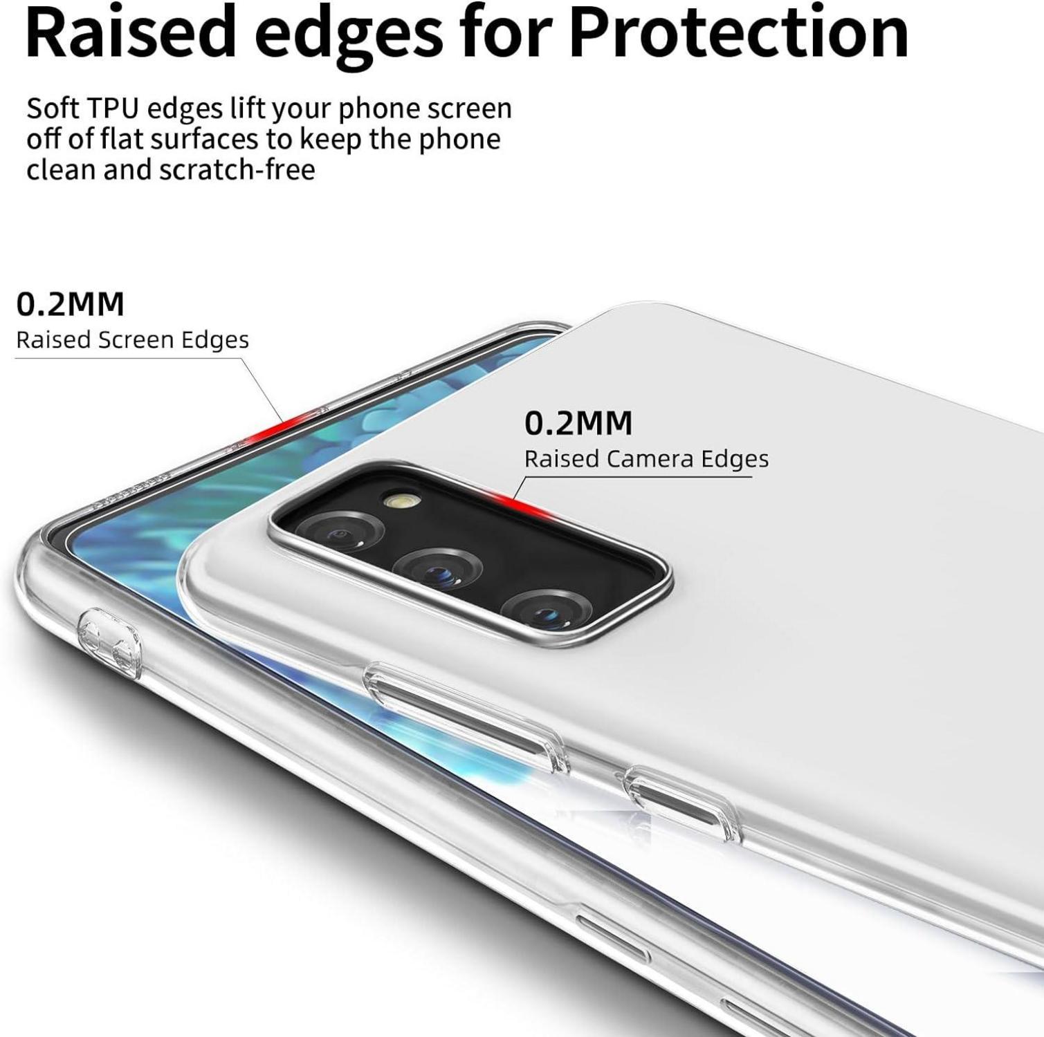 NEW'C Samsung Galaxy S20 FE Hülle + 2 Panzer Schutz Glas, Ultra Transparent - Anti Scratch