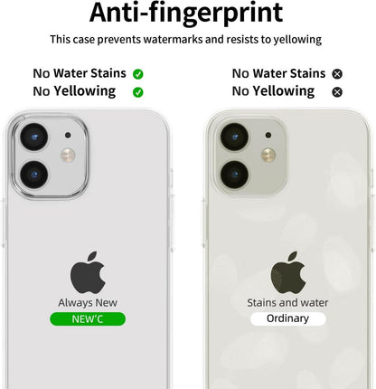Hülle iPhone 12 12 Pro Transparent Silikon TPU Panzer Schutz Glas