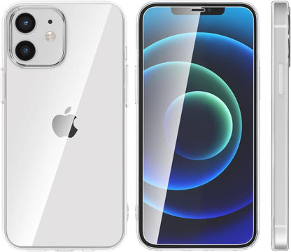 NEW'C iPhone 12 Pro Hülle + 2 Panzer Schutz Glas Ultra Transparent Silikon