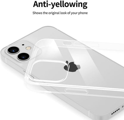 NEW'C iPhone 12 Mini Hülle Transparent TPU Schutz Glas 2er Set