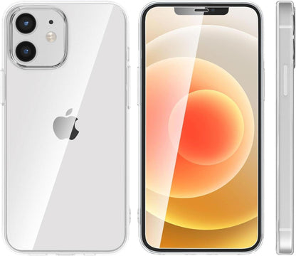 NEW'C iPhone 12 Mini Schutzhülle + 2 x Panzerglas - Ultra Transparent Silikon