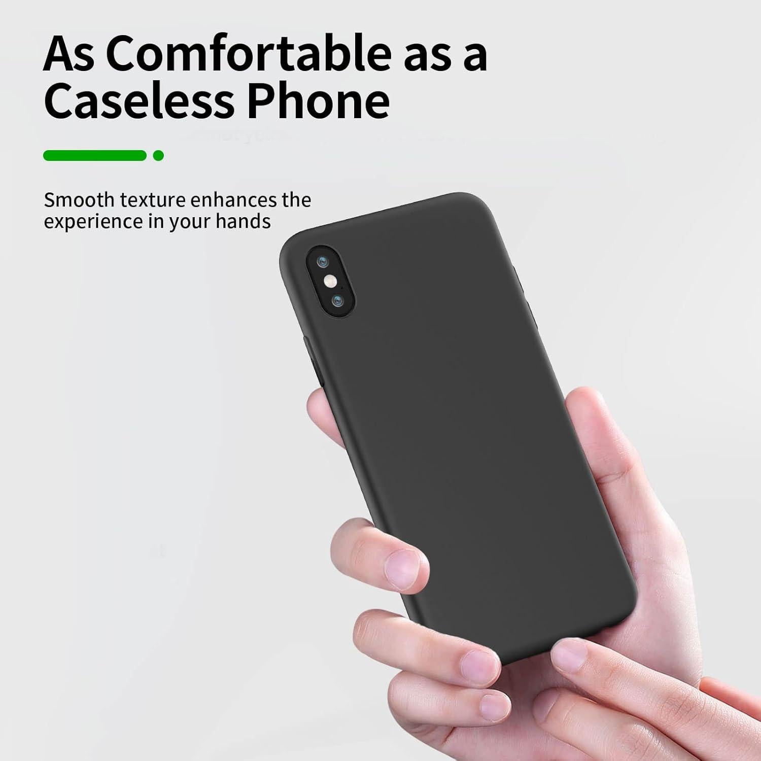 NEW'C iPhone X XS Hülle Schwarz + 2 Panzer Schutzglas Anti-Scratch