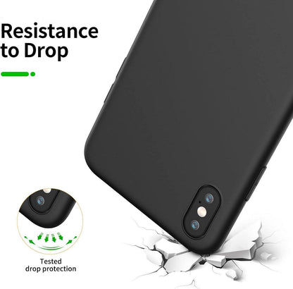 NEW'C iPhone X XS Case Black + 2 Tempered Glass Screen Protector