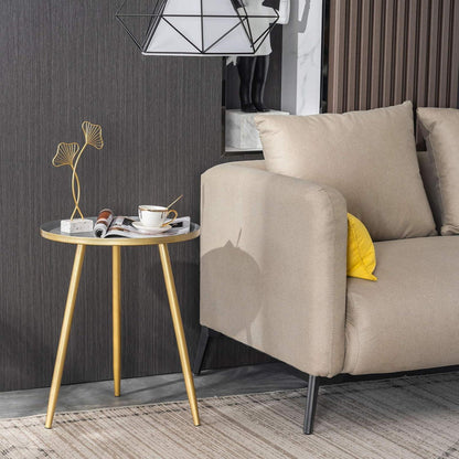 Moderner Beistelltisch Gold Rund Metall Couchtisch Ø 40,5 x 50 cm