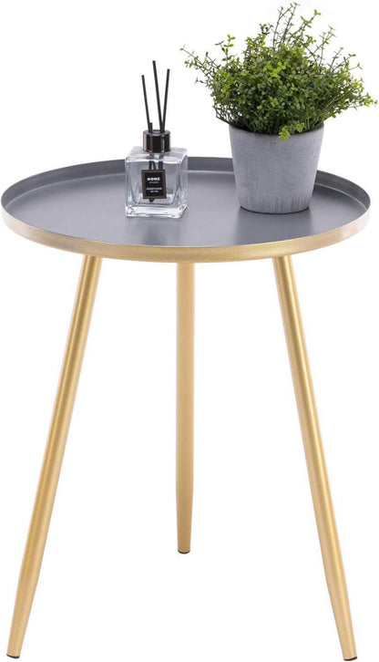 Beistelltisch Metall Rund Gold Sofatisch 40,5 cm x 50 cm