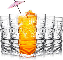 Transparente Tiki-Gläser 6er Set 450 ml hawaiische Party-Cocktails