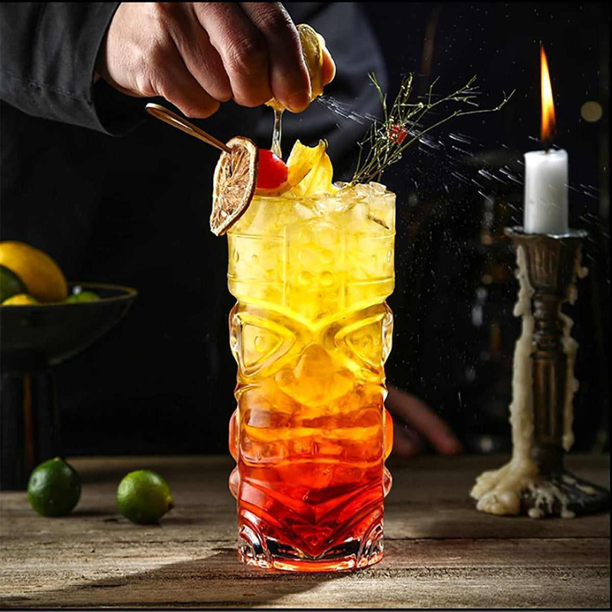 6er Set 400ml Tiki-Gläser für Cocktails, exotische Getränke
