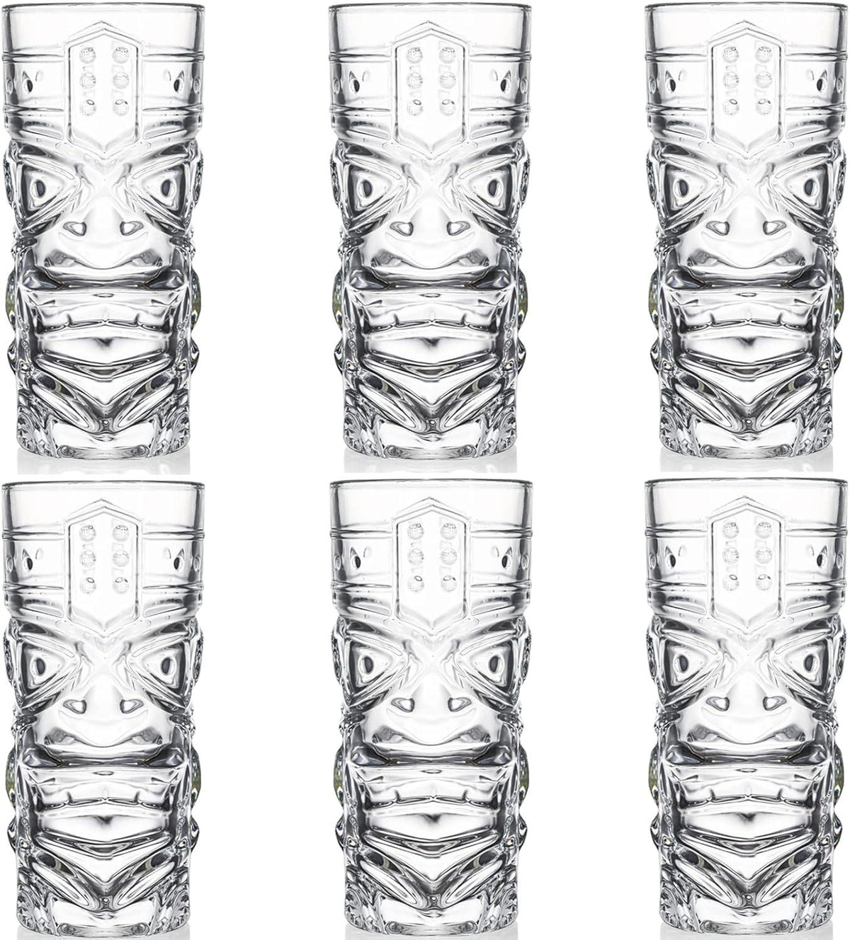 6er Set Cedilis Tiki-Gläser 400 ml für exotische Cocktail-Party