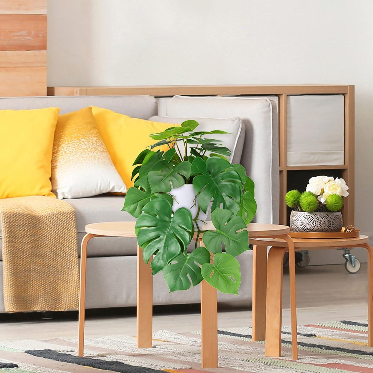 Künstliche Monstera Pflanze 45cm Hochrealistisch Deko für Heim Büro Bad Küche