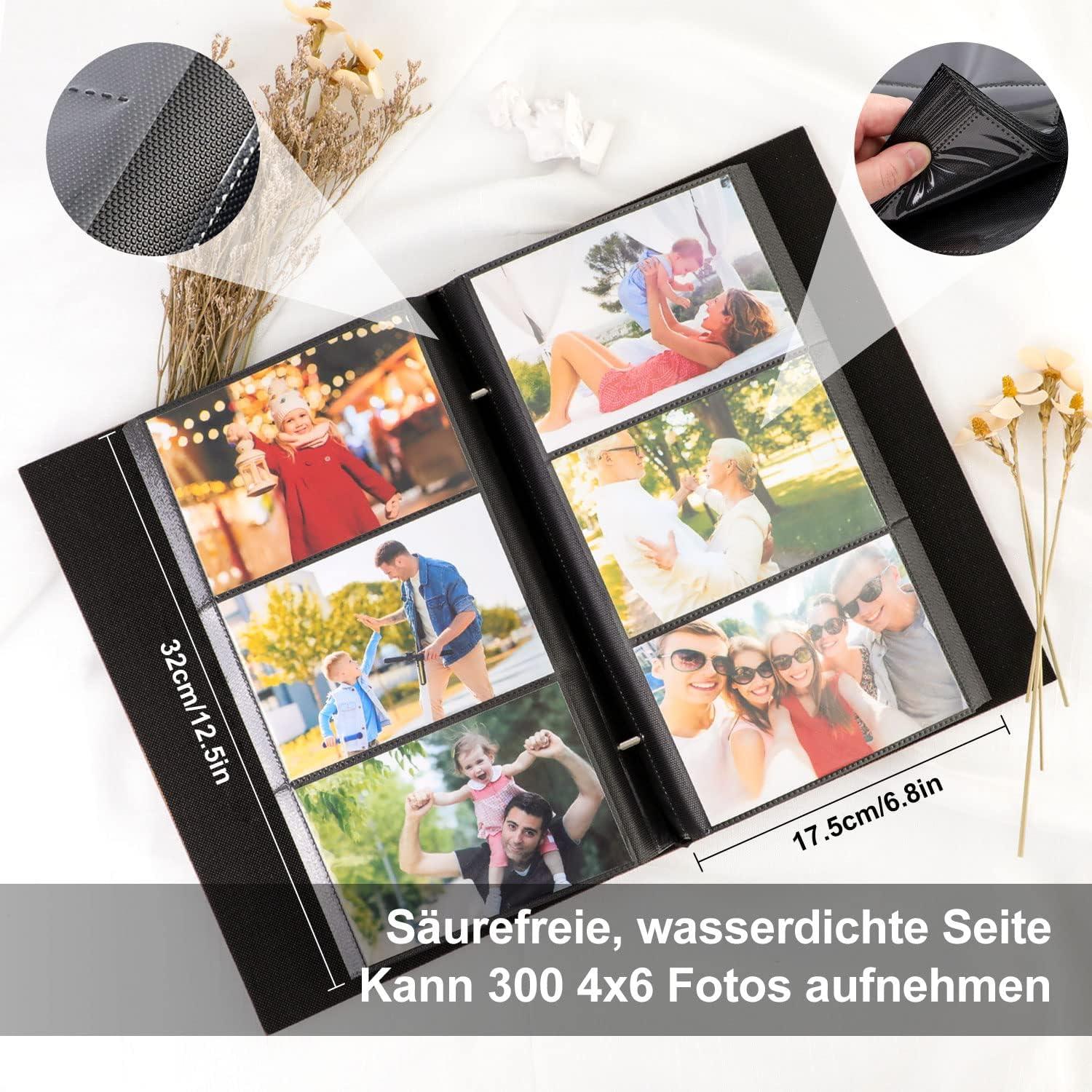 Lanpn Fotoalbum 10x15 300 Leinen Einsteckalbum Querformat Bilder Grau