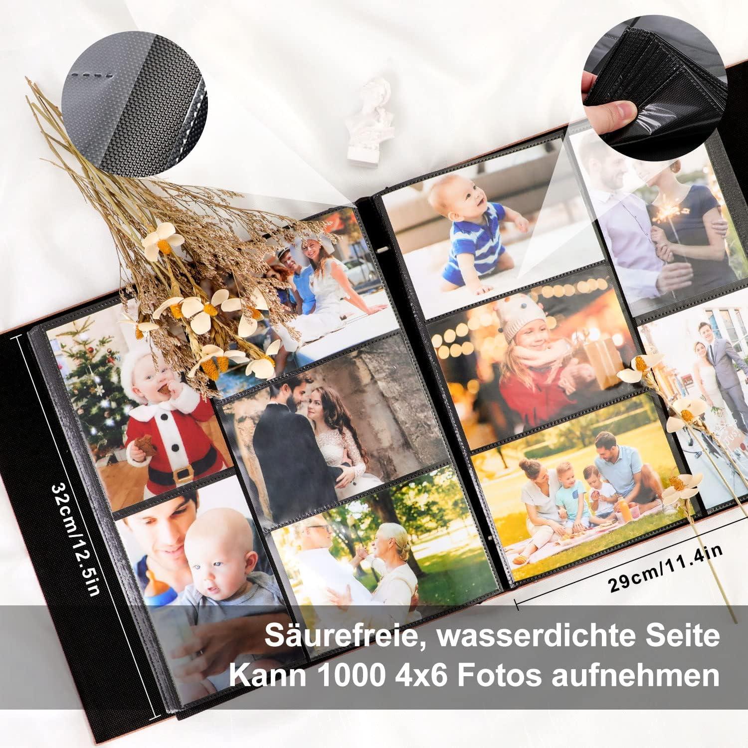 XXL Fotoalbum 1000 10x15 Leinen Einsteckalbum für Hoch und Querformat Fotos