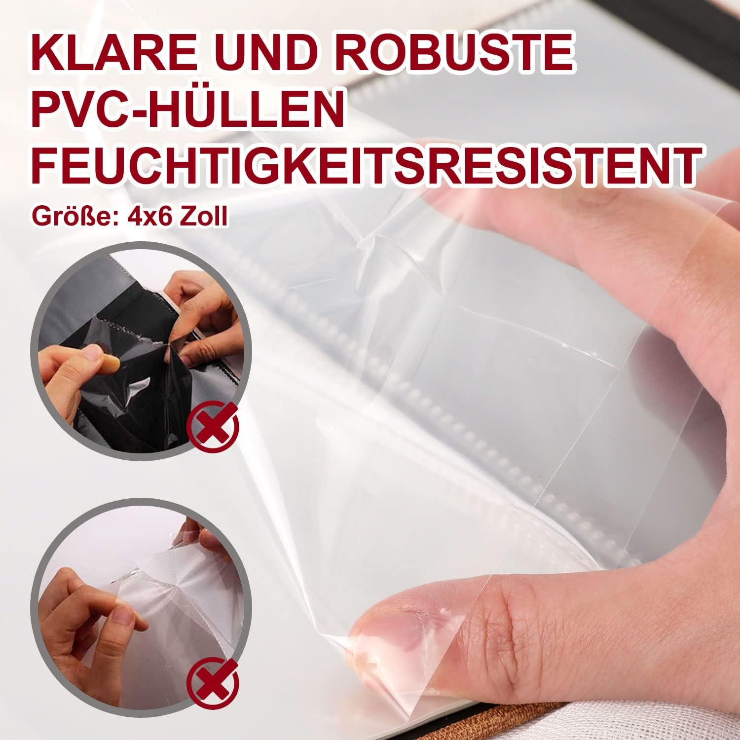 Fotoalbum 10x15cm 100 Taschen Leinen Einsteckalbum 2x100 Hochformat Grau