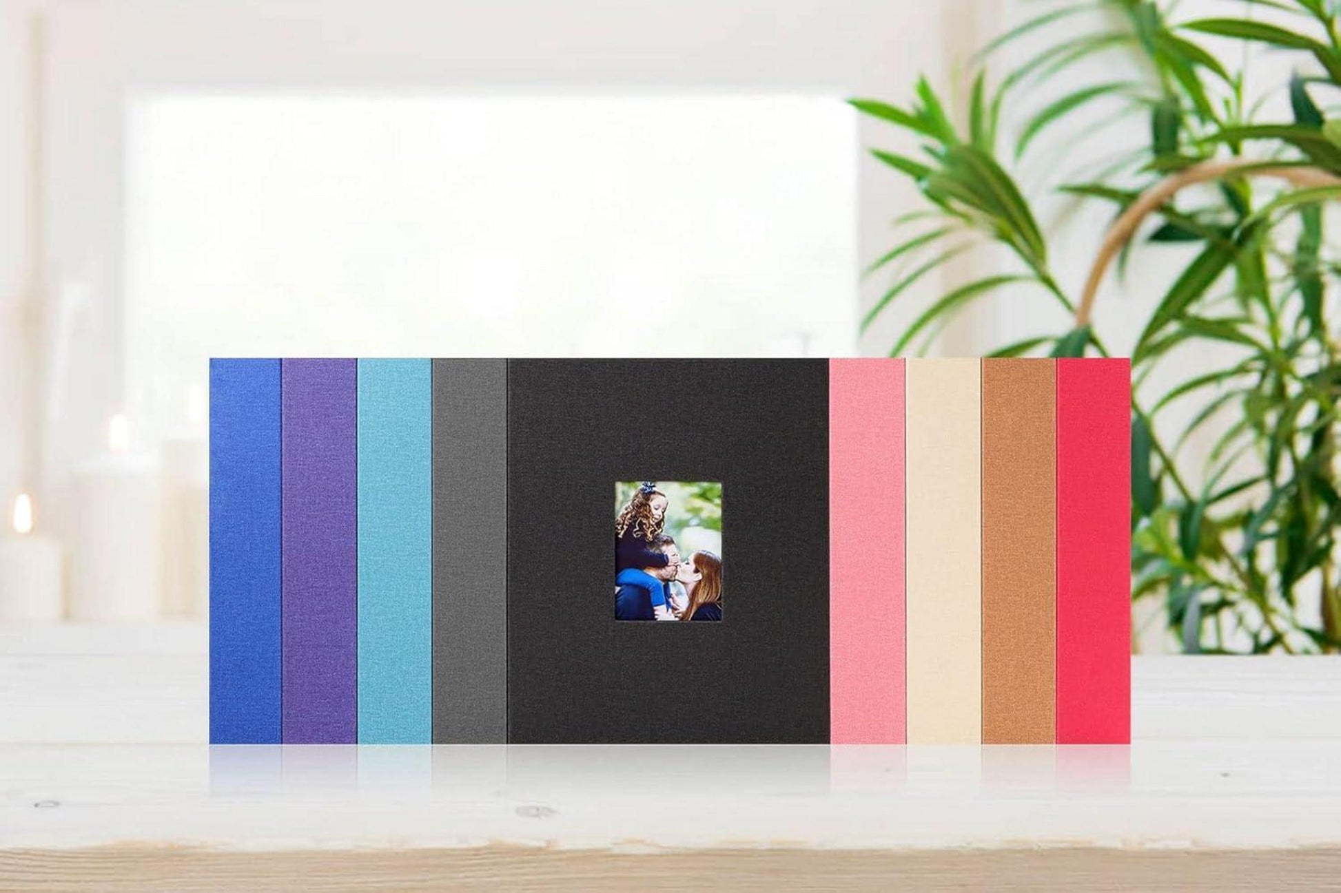 Fotoalbum 10x15cm 100 Taschen Leinen Einsteckalbum 2x100 Hochformat Grau