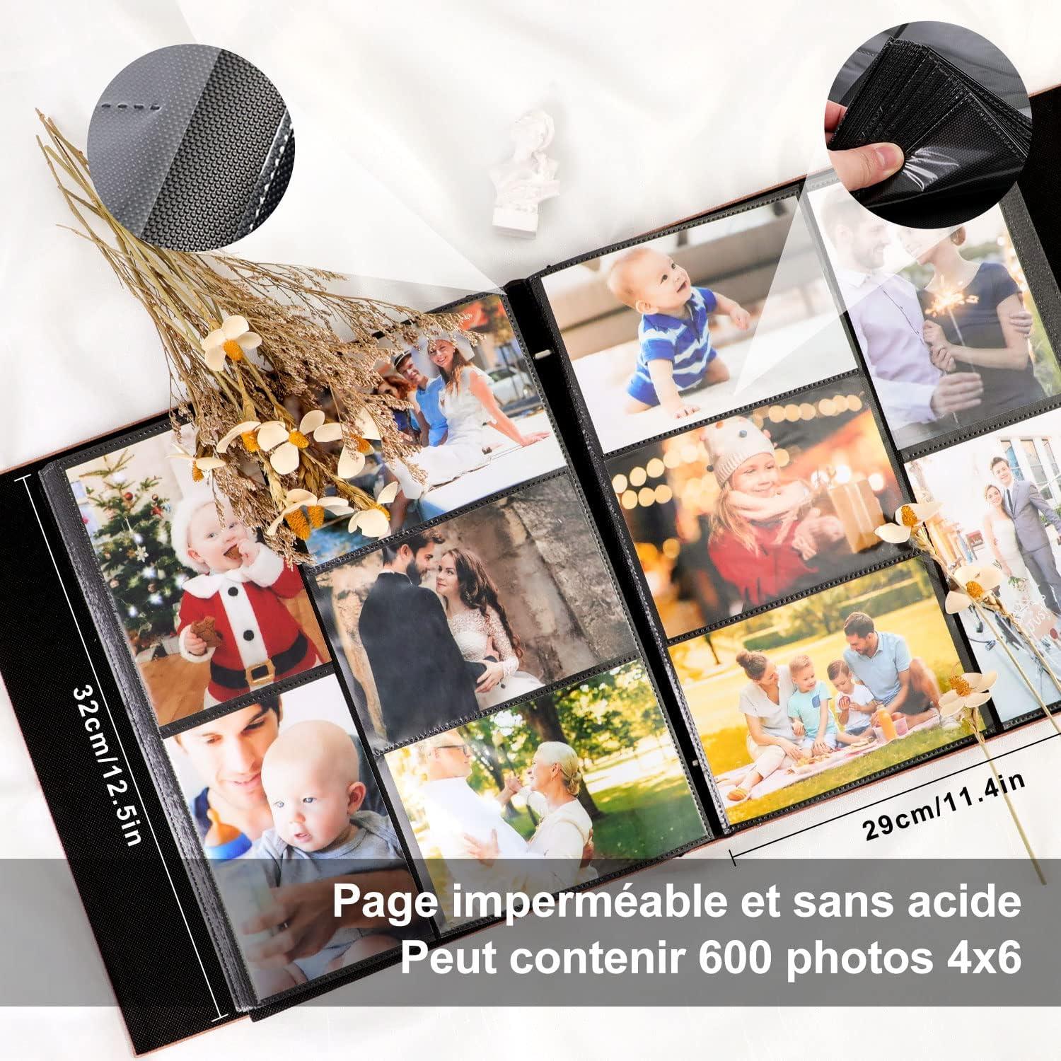 Lanpn XXL Fotoalbum 10x15cm 600 Fotos Leinen Einsteckalbum Rot
