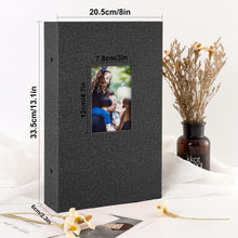 Lanpn Fotoalbum 10x15 300 Leinen Schwarz 100 Seiten für