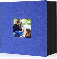 Fotoalbum 10x15 600 Blau Leinen Einstecken Hoch Querformat