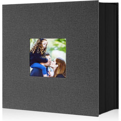Fotoalbum 10x15 Schwarz Leinen XXL 1000 Fotos Einstecken