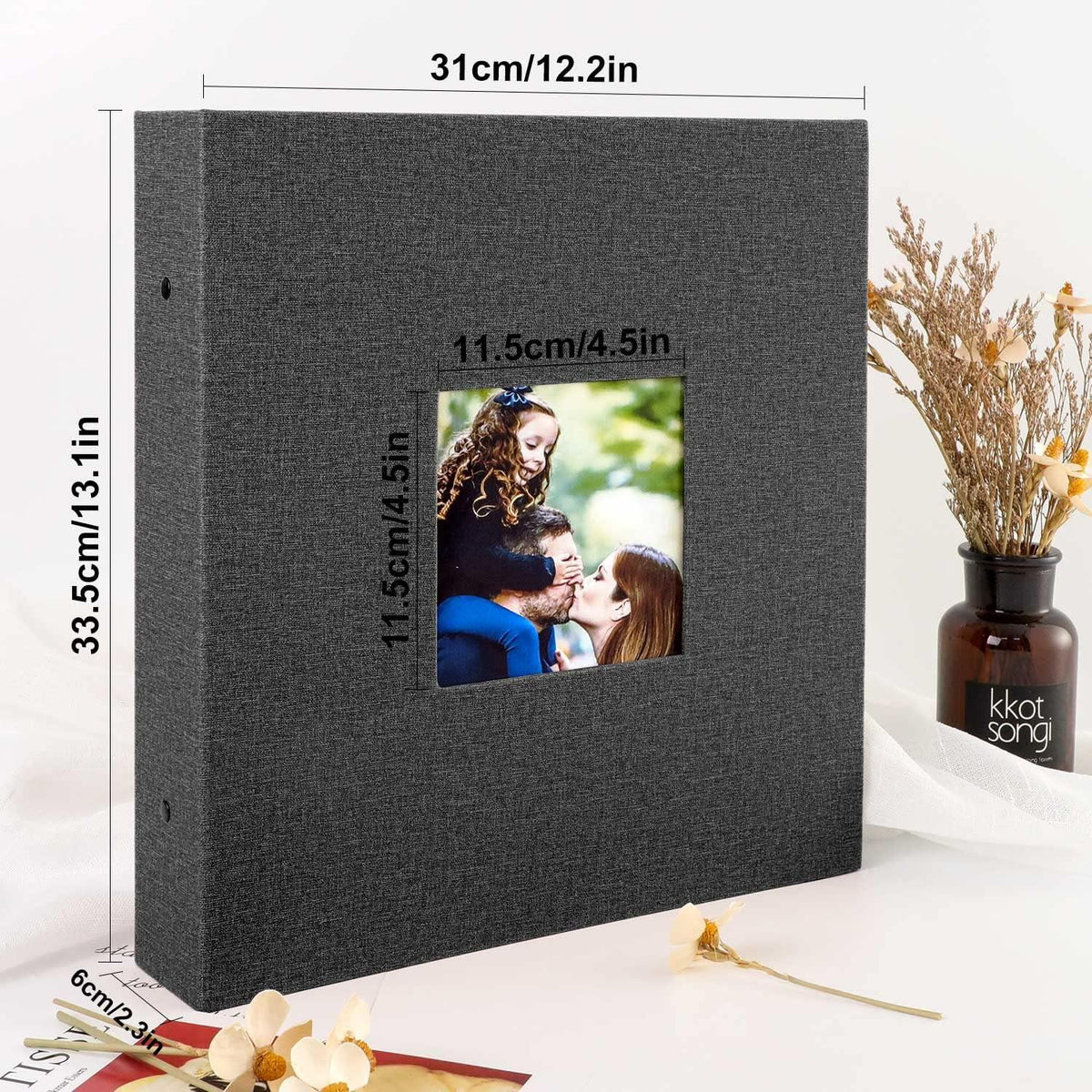 Fotoalbum 10x15 Schwarz Leinen XXL 1000 Fotos Einstecken