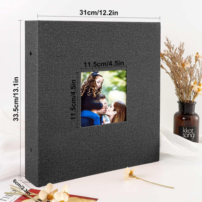 Fotoalbum 10x15 Schwarz Leinen XXL 1000 Fotos Einstecken