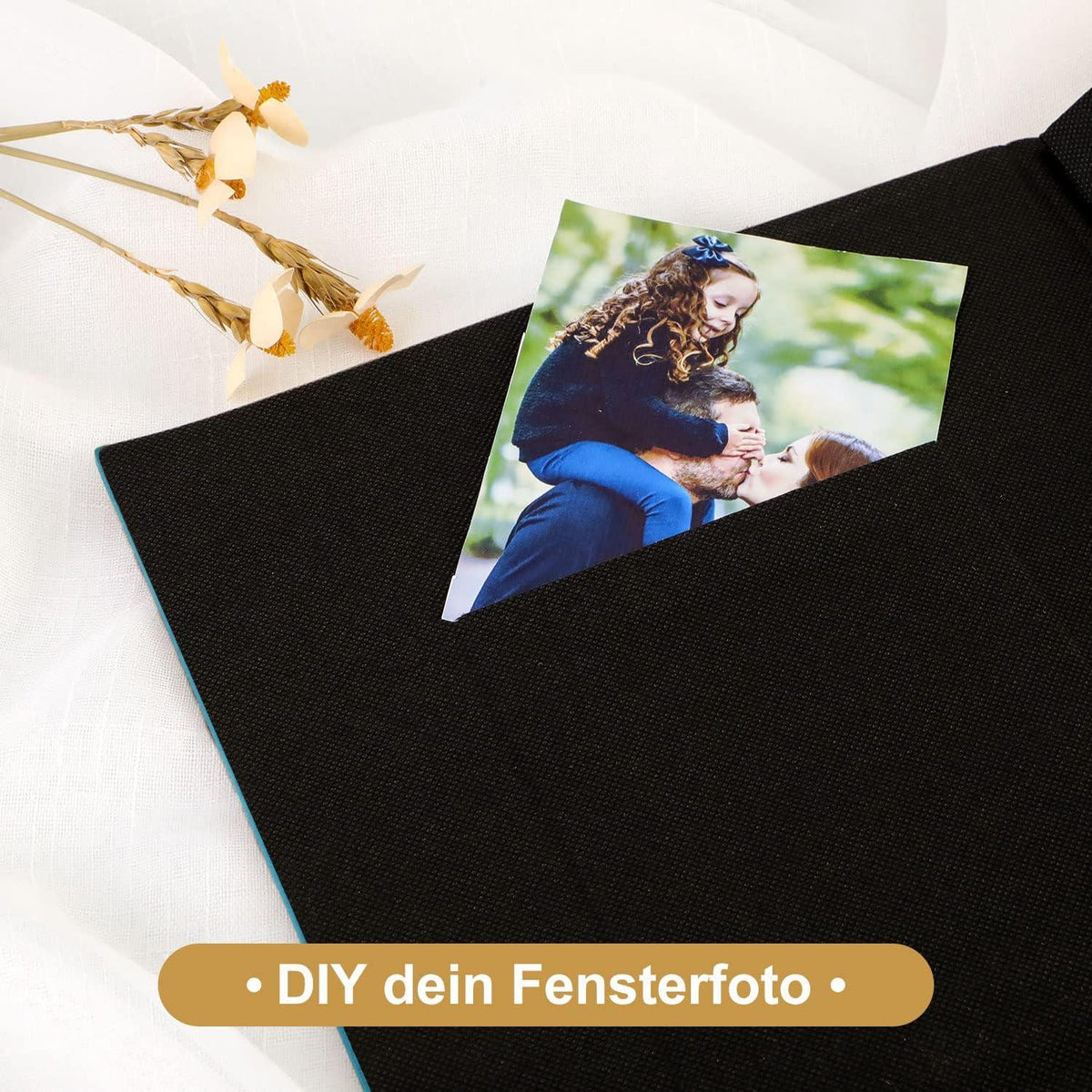 Fotoalbum 300 Taschen 10x15 Leinen Blaugrün Einstecken Querformat