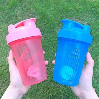OOTD Protein Shaker Flasche 400ml Auslaufsicher Whey Protein Mixer Blue Pink