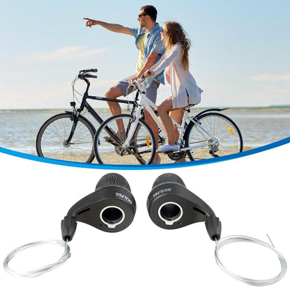 18-Speed Fahrrad Schalthebel-Set 3x6 Revoshifter, 6-Fach Drehgriff für