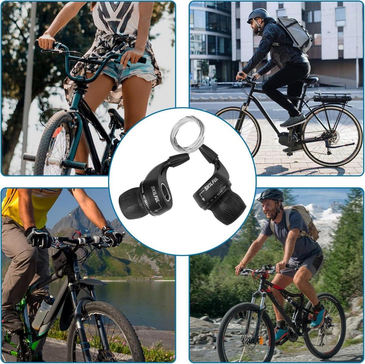 MEGHNA 18 Speed Fahrrad Schalthebel 3x6 Set Revoshifter Citybike Mountainbike