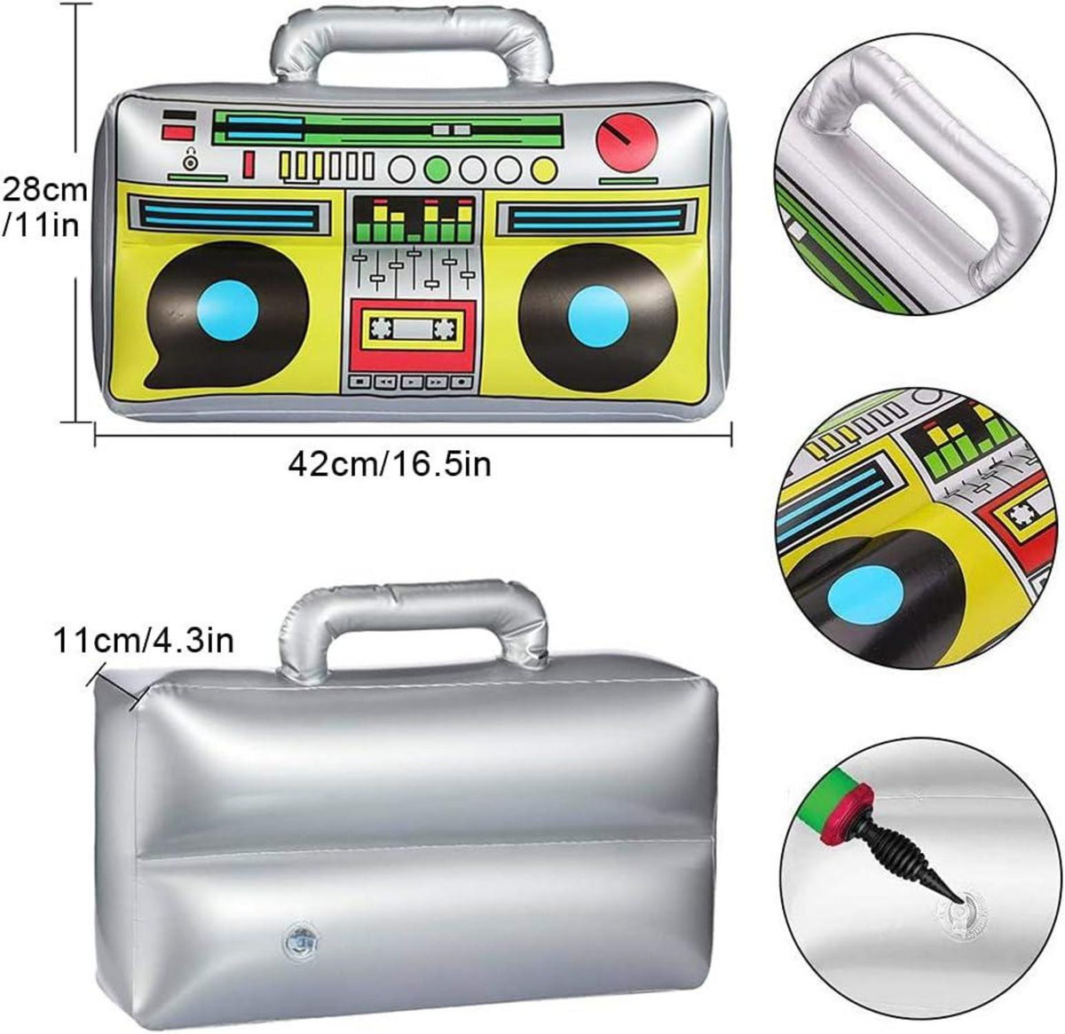 Fasching Karneval Kostüm 5 in 1 Set Vokuhila Perücke Hip Hop Zubehör