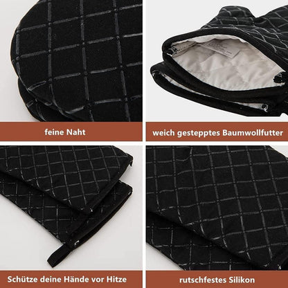 Premium Anti-Rutsch Ofenhandschuhe 240°C Silikon BBQ Grillhandschuhe