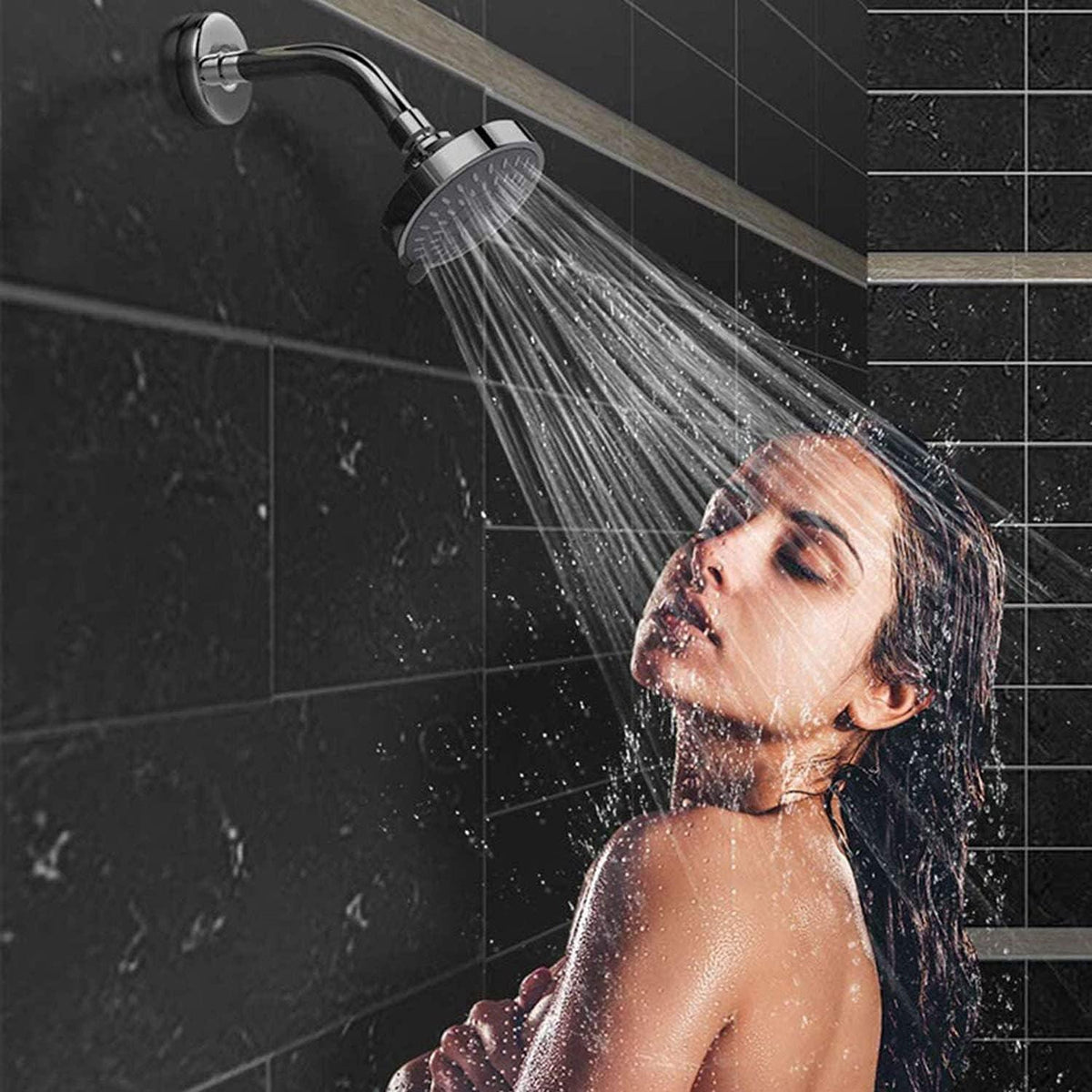 Regendusche Duschkopf 360° verstellbar, 5 Modi, Chrom