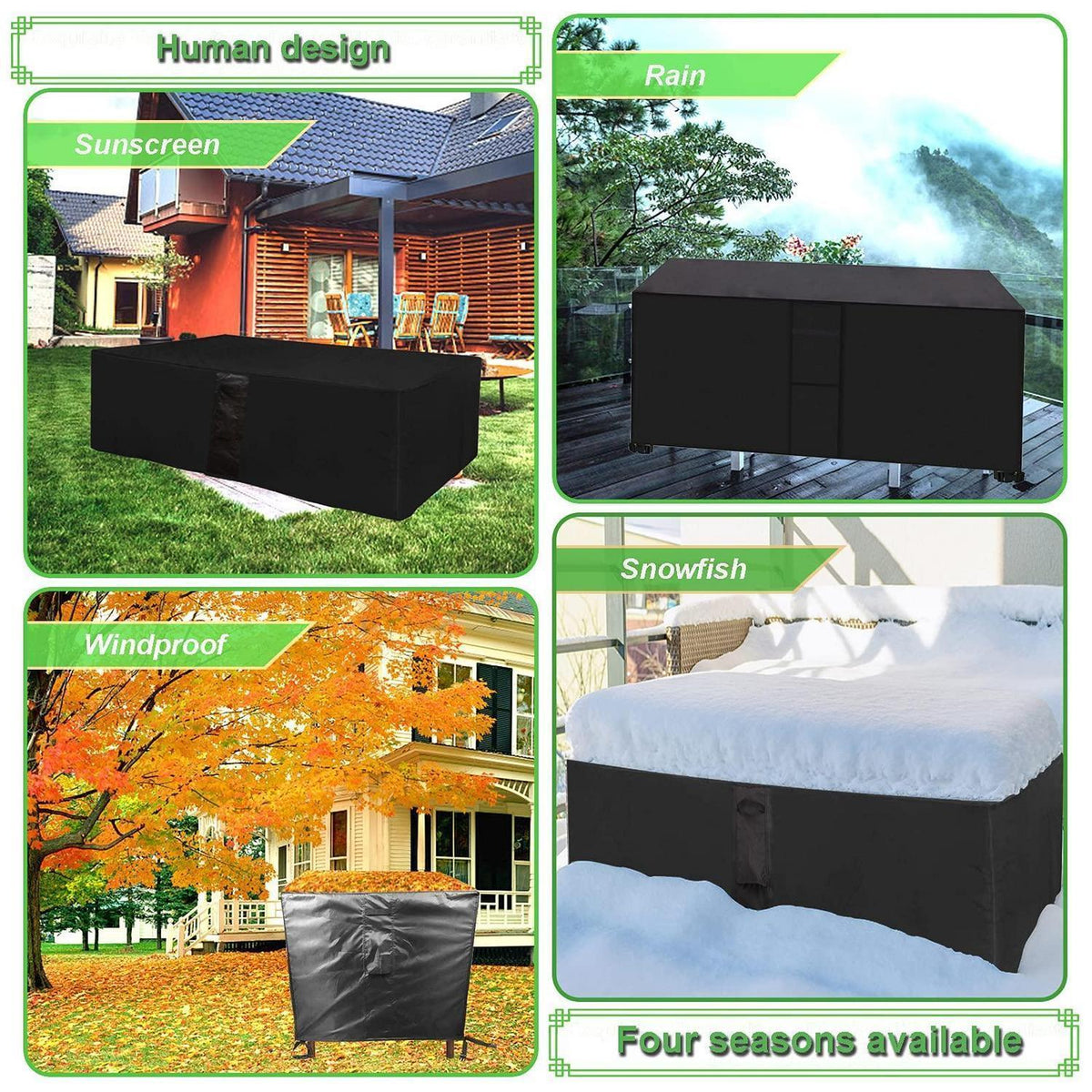 Gartenmöbel Abdeckhaube 200x140x90cm wasserdicht & atmungsaktiv