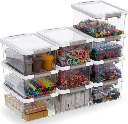 10er-Set Aufbewahrungsboxen 1.25L mit Deckel Transparent Klein Robust