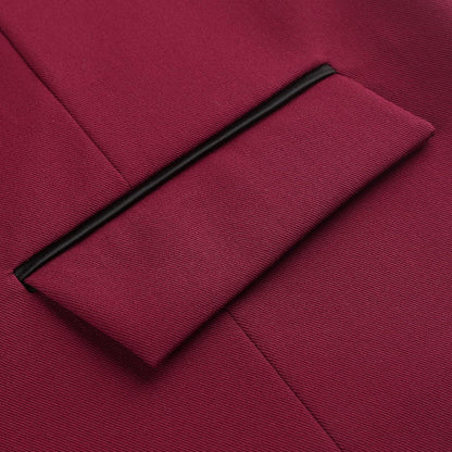 Herren Anzugweste V-Ausschnitt mit Taschen Weinrot XXL