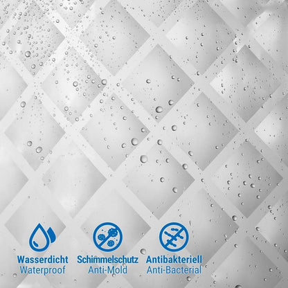 Duschvorhang Eck-Dusche 3D Rhombus Transparent EVA 120x180cm wasserdicht & Anti