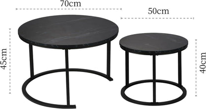 Runder Couchtisch 2er Set - Modernes