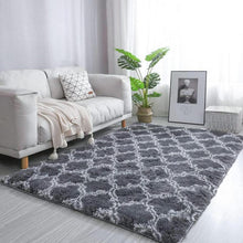 Hochflor Teppich Grau Langflor Wohnzimmer Schlafzimmer